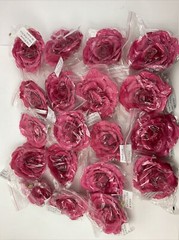 Pink Polyester Fake Flowers Set Of 19 New