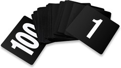 Double-Sided Plastic Table Numbers 1-100, 4″x4″, Light Grey on Black – Restauran