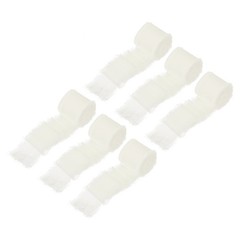 Chiffon Ribbon, 1.5″x7 Yard Silk Beige White Tulle Satin Fabric Ribbon,6pcs