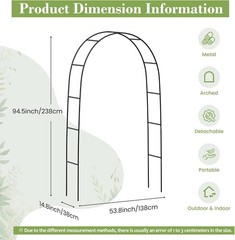 Metal Arbor Frame Stand Garden Arch Trellis Plants Wedding Decor Backdrop Flower