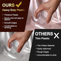 Lueumxc 40 Pack Plastic Ribbed Wine Glasses, 14Oz Origami 14oz-clear-40pack