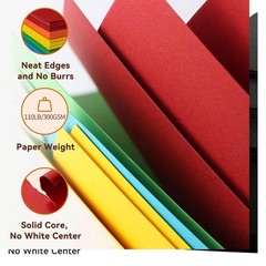 110lb Colored Cardstock, 20sheets 8.5 x 11 Heavy x 11 inches, colored