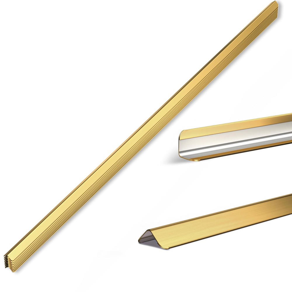0.5×0.5×48 Inches 304 Stainless Steel Golden Wall Corner Guards (10-Pack) Hea…