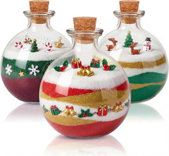 Tessco for You 3 Pcs Christmas Potion Bottles Glass round Clear Potion Jars 8.5