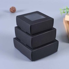500x Clear Window Kraft White Black Paper Gift Boxes Favor Boxes Product Packing