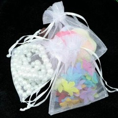 100Pcs White Drawstring Organza Gift Bags Wedding Party Favor Jewelry Pouches US