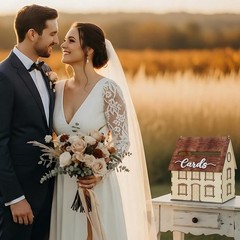 Rustic House Wedding Card Box for Reception 10x 6×11.5 Inch Large House