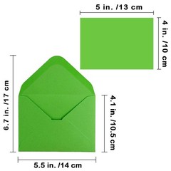 Supla 160 Sets 16 Colors Contour Flap Envelopes & Blank Single Panel Cards fo…
