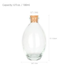 Magic Season Decorative Glass Bottles with Cork Stoppers (6 fl Transparent