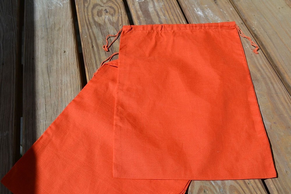 4″x6″ Cotton Double Drawstring Muslin Bags (ORANGE COLOR)