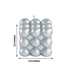 2 SILVER Bubble Cube Unscented Paraffin Wax CANDLES Wedding Centerpieces Events