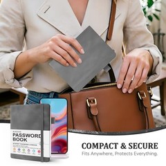 Password Book with Alphabetical Tabs, 4.3″x5.7″ Hardcover Password A6 Grey