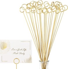 30Pcs Floral Card Holder Picks-Wire Place Card Holder for Wedding-Metal Photo…