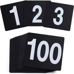 Table Number Cards 1-100, Double Sided Restaurant Table Numbers, 3.5″ Plastic…