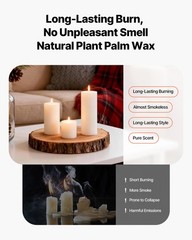 VEVOR 24 Pcs Pillar Candles with Glass Cylinder Vases Set 2.6″x4.7″/5.9″/7.9″