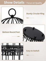 NUPTIO Decorative Bird Cages for Small/Medium/Large Set – 3 pieces, Black