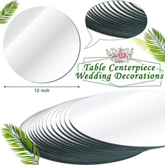 18 Pcs 12″ Round Glass Mirrors for Table Centerpieces & Party Decor