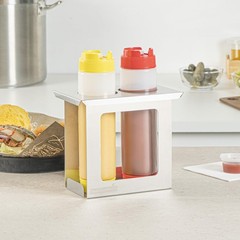 Restaurantware Stainless Steel Squeeze Bottle Holder – 1 Case – 7.01 x 4.49 x 6.