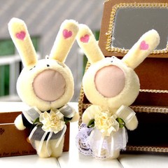 Personalized 3D Faces on Stuffed Toys – Wedding Rabbit Couple