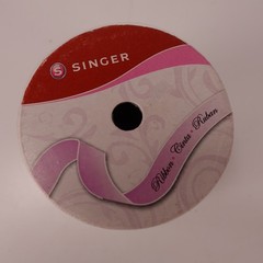 SINGER Wedding Day Ribbon Set White Gray Polyester 3 Rolls 6 ft Hearts