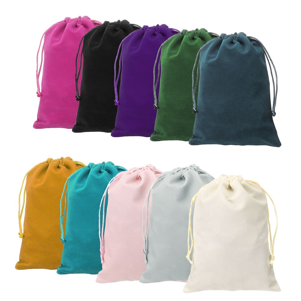 20pcs Velvet Gift Bags 5.1″ x 7.1″ Drawstring Jewelry Pouches, 10 Colors