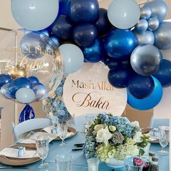 Blue Balloons Metallic Balloon, 60Pcs 12Inch Chrome 12 inches,