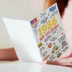 Beixian Funny 40th Birthday Card for Women Men, Happy 40th Birthday Gifts for…