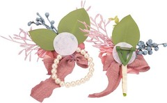 Dusty Pink Rose Corsage Wristlet Band Bracelet Artificial Flower