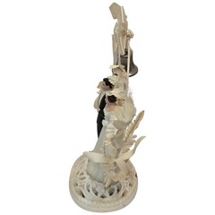 Vintage Wedding Cake Topper Bride and Groom Brown Hair Brunette 1950s