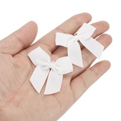 12Pcs Mini Grosgrain Ribbon Bow 2″ Self Adhesive Flower Bows White
