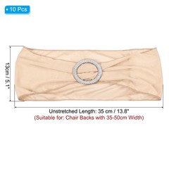 10Pcs 14″x5″ Stretch Chair Sashes Bows Chair Bands Sash with Buckle Champagne