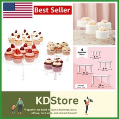 4-Piece Transparent Acrylic Cake Stand Set – Elegant Dessert Display for Events