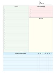 Undated Weekly Planner Inserts, Fits 9 Disc Medium Size Planners Calendar Ref…