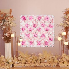 PINK 1*1m Artificial Flower Wall Panel Rose Dahlia Hydrangea Wedding Party Decor