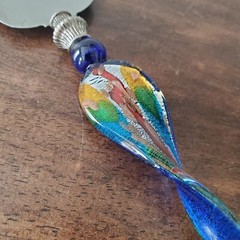 STAINLESS CAKE KNIFE Acrylic Lucite Art Handle Abstract