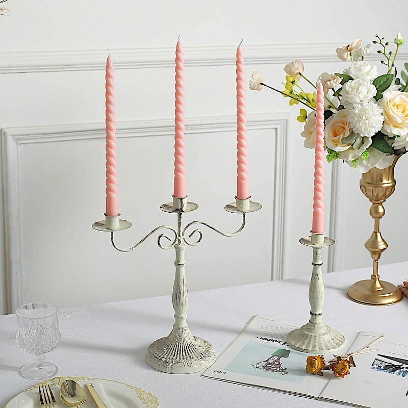 12 Unscented 11 in Long Spiral Premium Wax Taper CANDLES Party Home Decorations