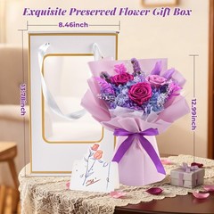 Preserved Flowers Bouquet, for Delivery,Handmade Purple Rose purple