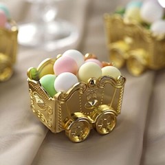 GOLD 12 Metallic Mini Chariot Wedding Favor Boxes GIFT HOLDERS Party Decorations