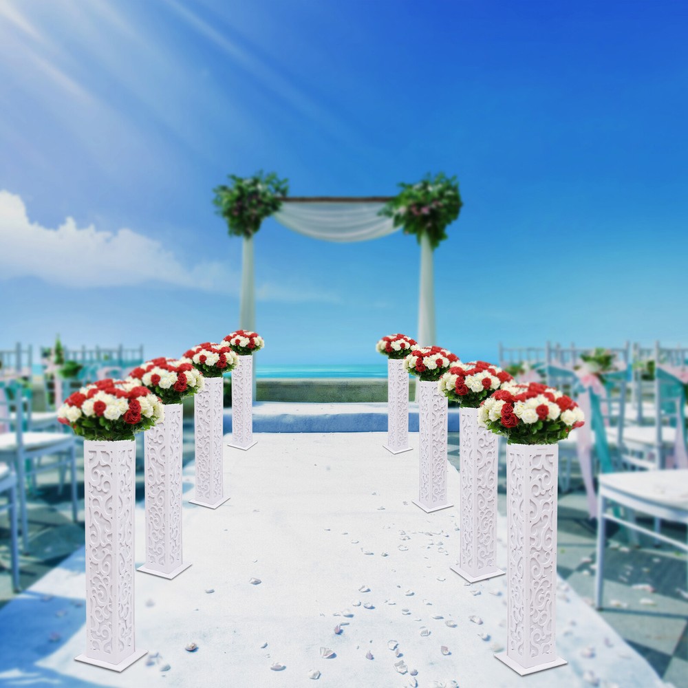 8Pcs Flower Columns LED White Elegant Wedding Column Pillar Decoration