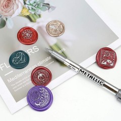 Wax Seal Pen Kit, Yoption 4 Pieces Metallic Pen for Decorating Sealing Stamp …