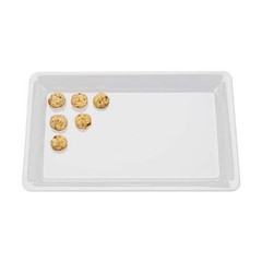 4 Rectangle Plastic Heavy Duty Serving Trays 12″ x 18″ Decorative Wedding White