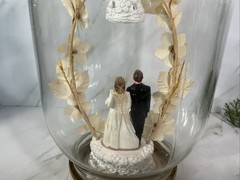 Vintage Bride & Groom Cake Topper ~Chalkware ~1950’s~UNIQUE IN JAR