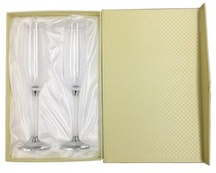 Amlong Crystal Champagne Flutes with 2 Count (Pack of 1), Clear