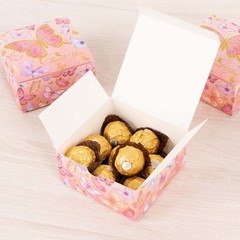 25 Pink Butterfly Themed Party Favor Boxes «Thank You» Print Events Decorations