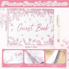 Wedding Guest Book 7 x 9 Inches Reception W/ Pen Set Elegant Guest Book Bridal