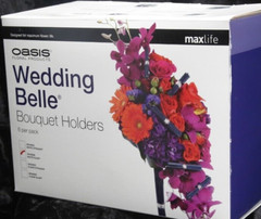 6 Oasis Wedding Flower Bouquet Holder Foam White Floral Arrangement, slanted