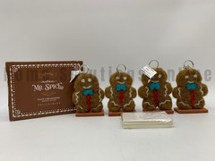 Pottery Barn Gingerbread Handcrafted Wool Holiday Place Card Holders S/4 #F222