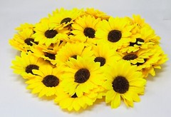 Levana 50 Pc Fake Sunflower Heads 4 in Silk Sunflowers Double Petals Artificial