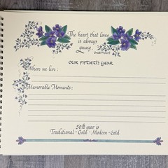 Our Wedding Anniversary Memory Photo Book Vintage 1997 Bridal Gift Floral Empty