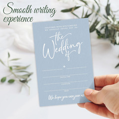 Wedding Invitations – Minimalism Blue – 25 Wedding Invites with Envelopes, Doubl
